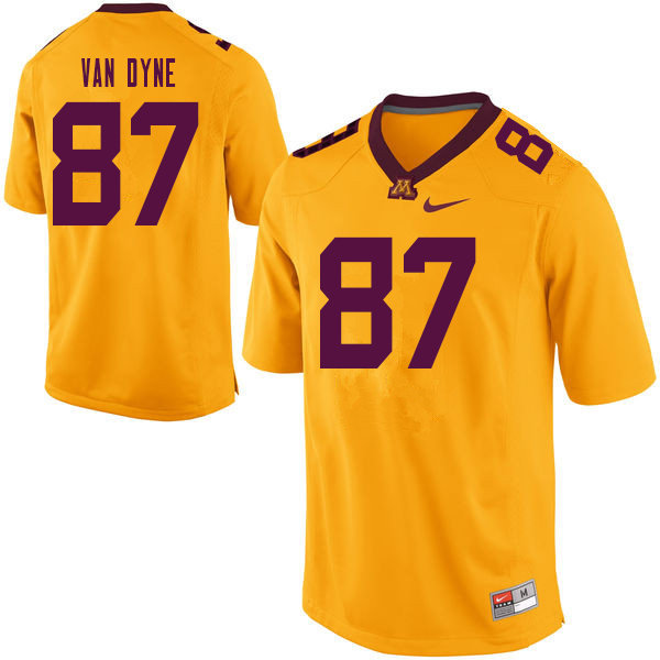 Men #87 Yale Van Dyne Minnesota Golden Gophers College Football Jerseys Sale-Yellow - Click Image to Close
